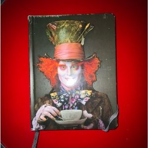 Disney The Mad Hatter Journal hard-bound cover. pages missing, lots of life left